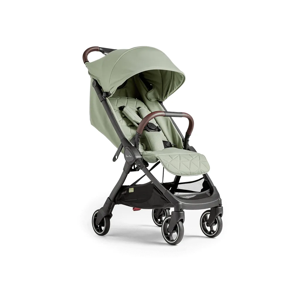 View Silver Cross Click Sage Green Stroller Pram Pushchair Lie Flat Padded Seat Babies to 4 Years Lightweight Compact information